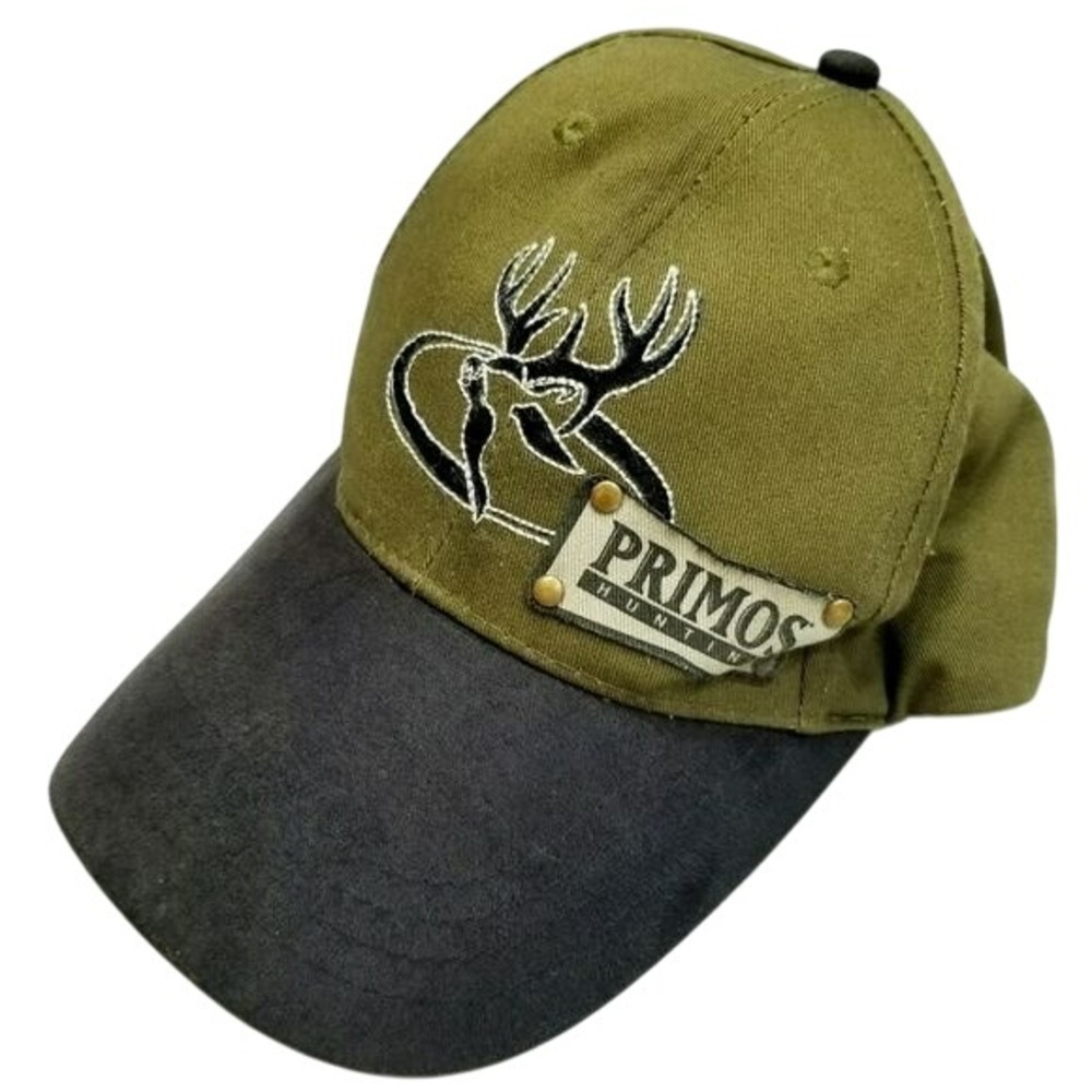 Primos‎ Hunting Hat Olive Green Black Embroidered Deer Logo Adjustable Cap